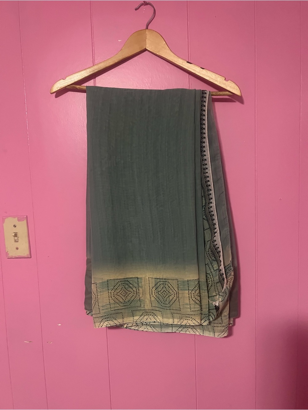 Women's Sage Green Ombre Saree